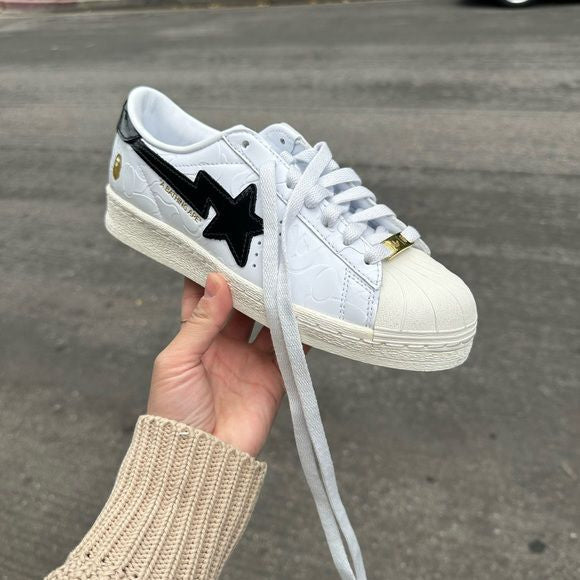 SUPERSTAR BAPE WHITE BLACK